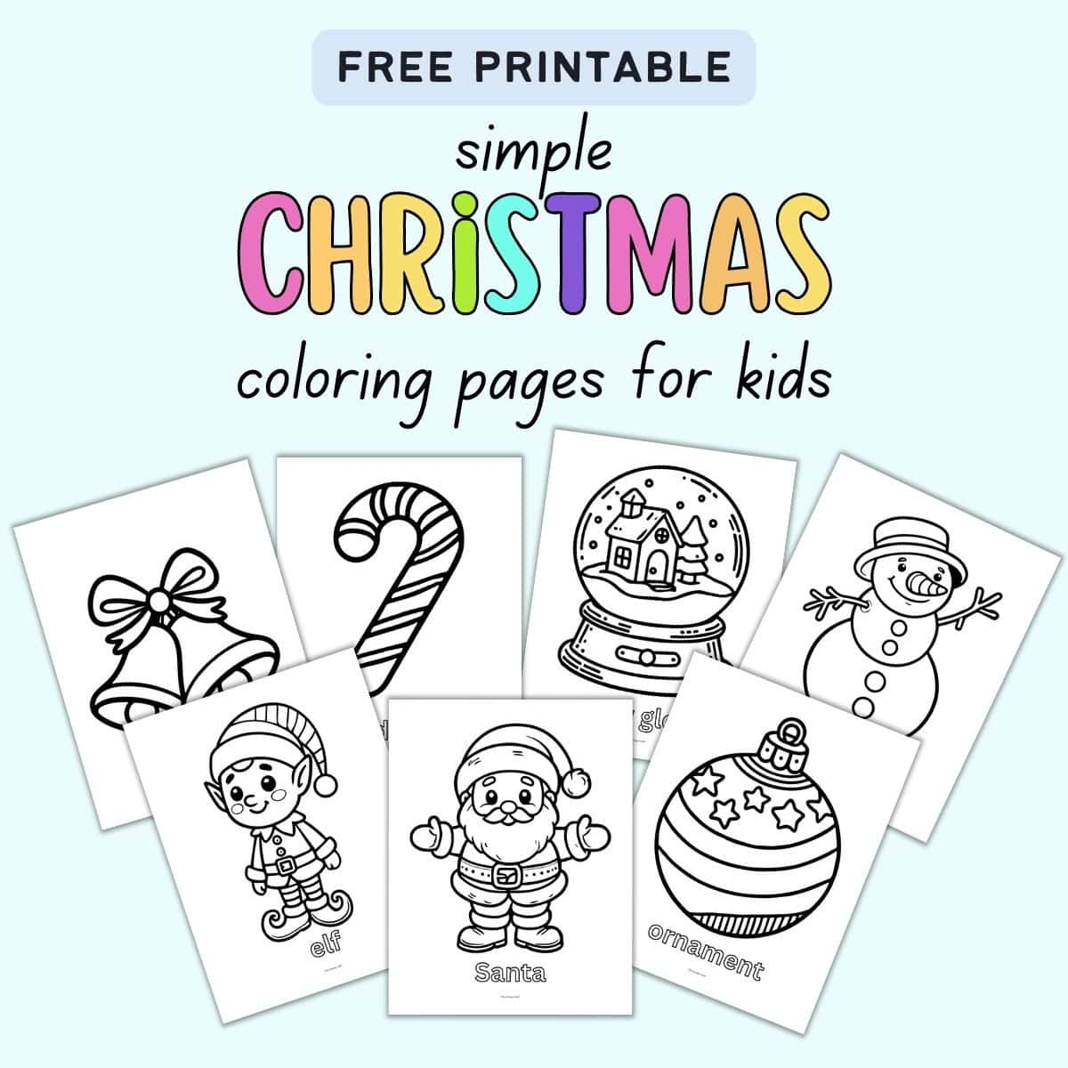 Simple Christmas Coloring Pages For Kids The Artisan Life