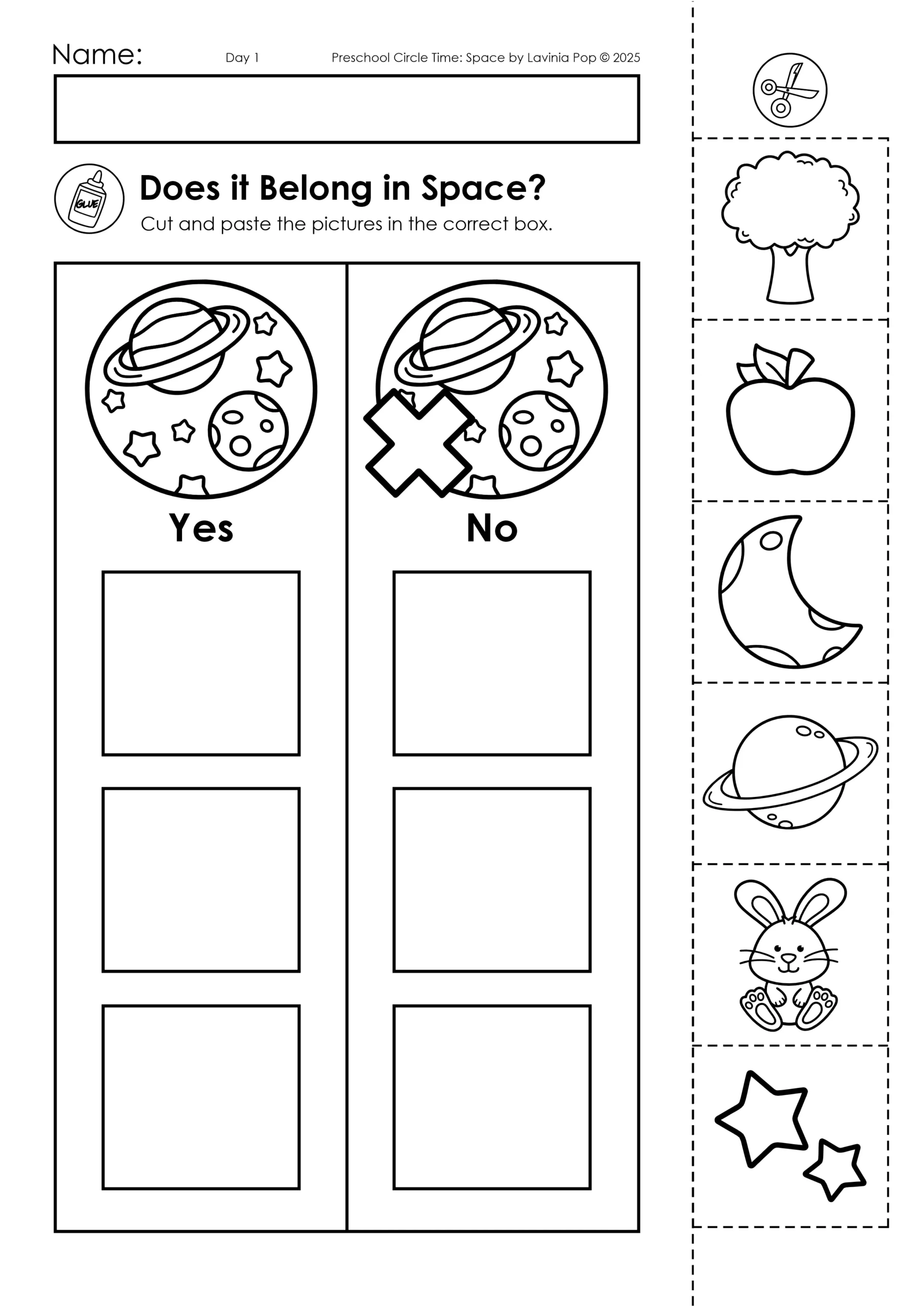 Space Preschool Preschool Circle Time Plan Activities