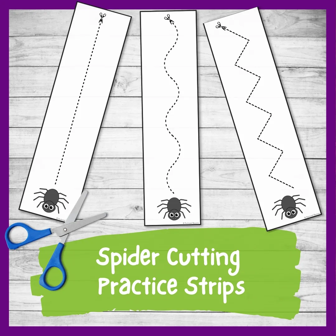 Spider Cutting Practice Strips Kindergarten Cutting Worksheet Nurtured Neurons