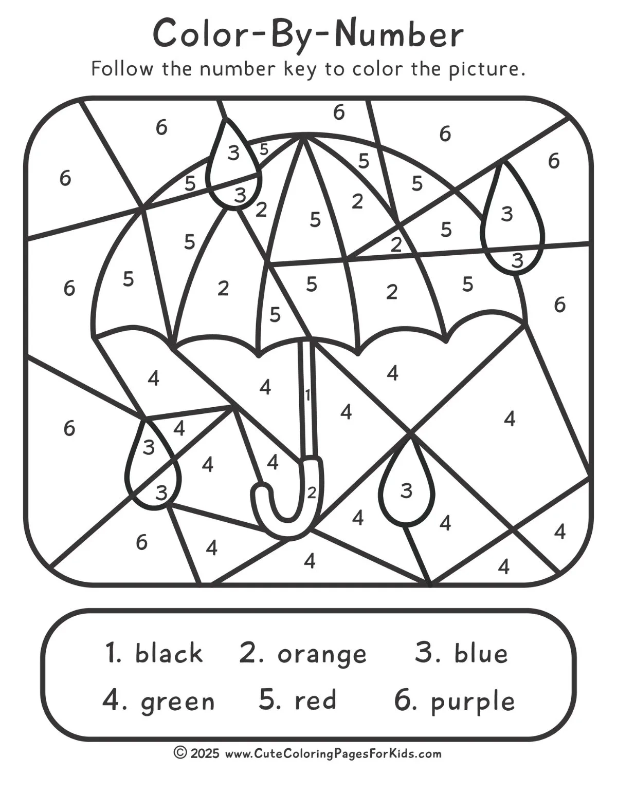 Spring Color By Number Free Printable Cute Coloring Pages For Kids