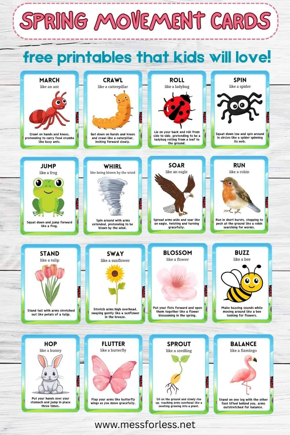 Spring Movement Cards Mess For Less