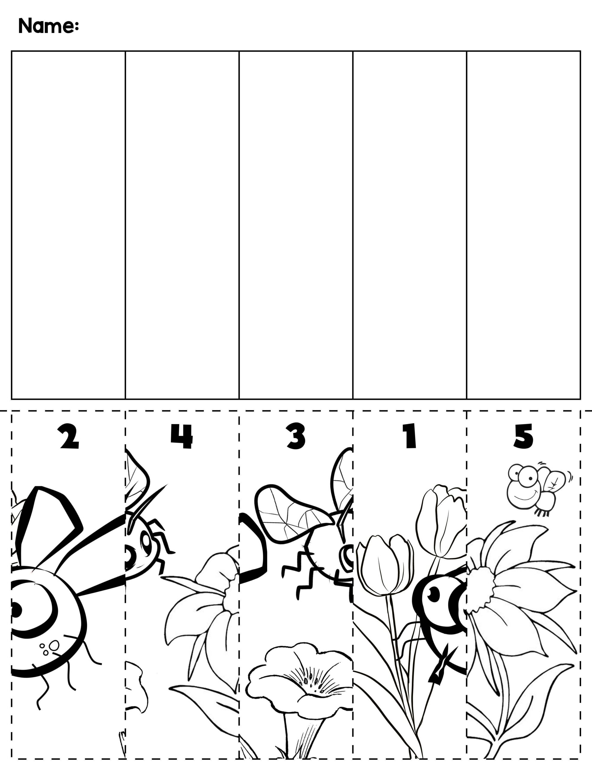 Spring Number Order Cut Paste Scene By PreKautism TPT Spring Number Order Cut Paste Scene By PreKautism TPT