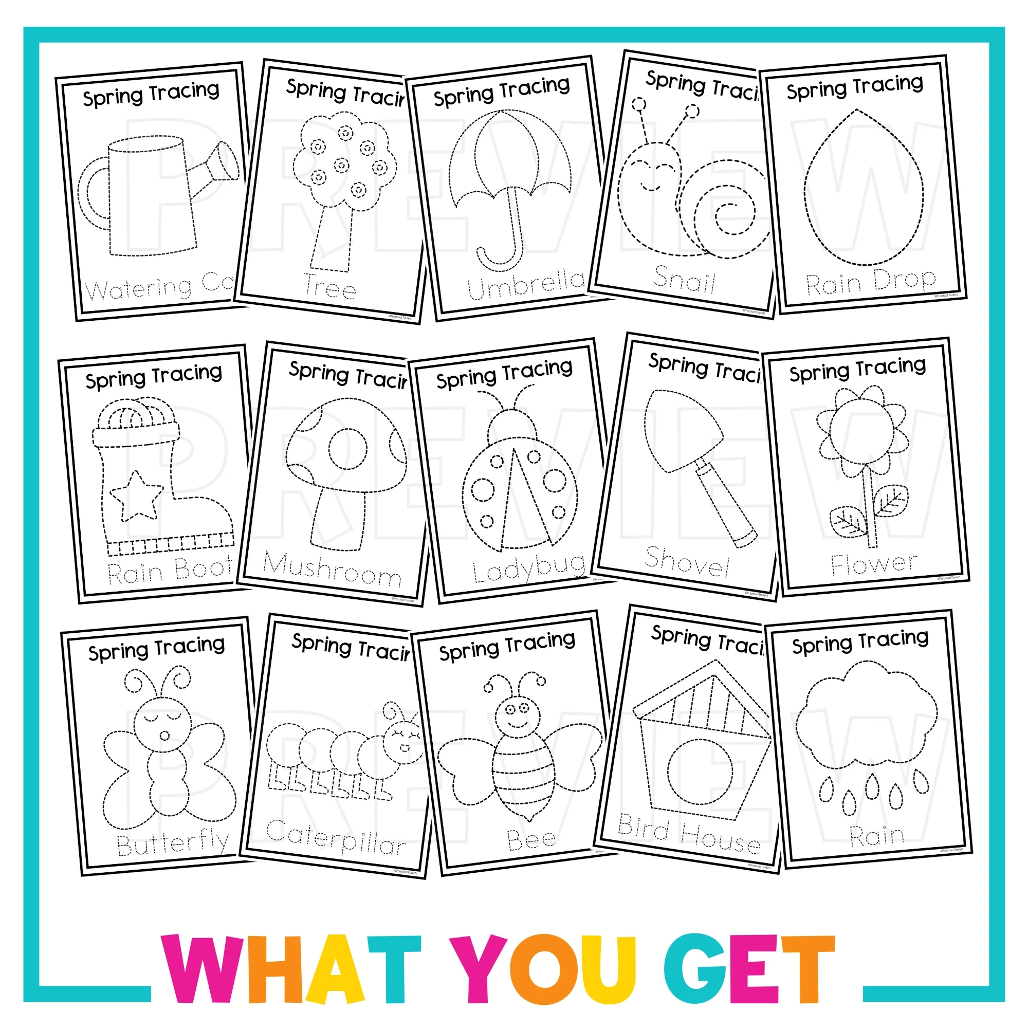 Spring Tracing Worksheets For Preschool PreK And Kindergarten Preschool Packets
