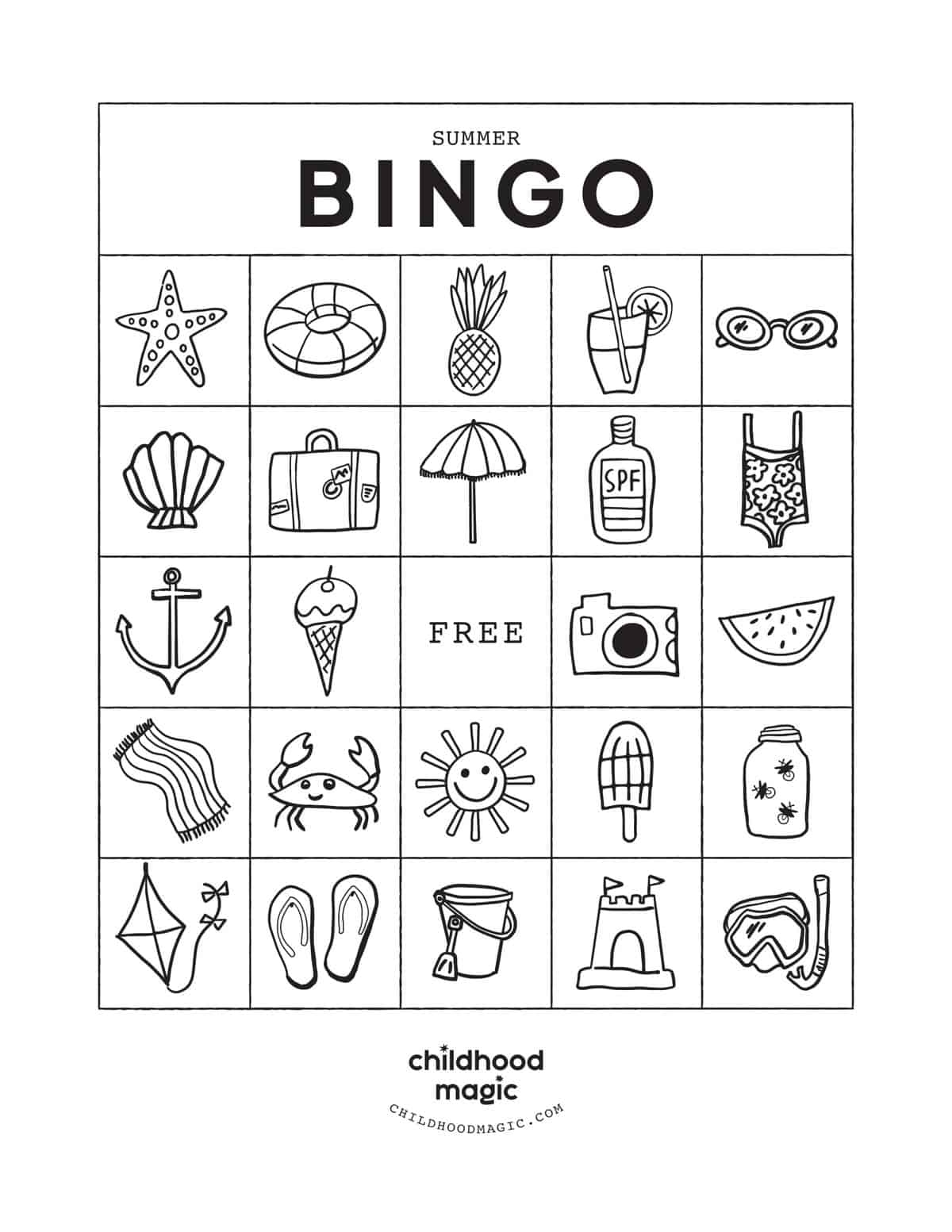 Summer Bingo Childhood Magic Summer Bingo Childhood Magic