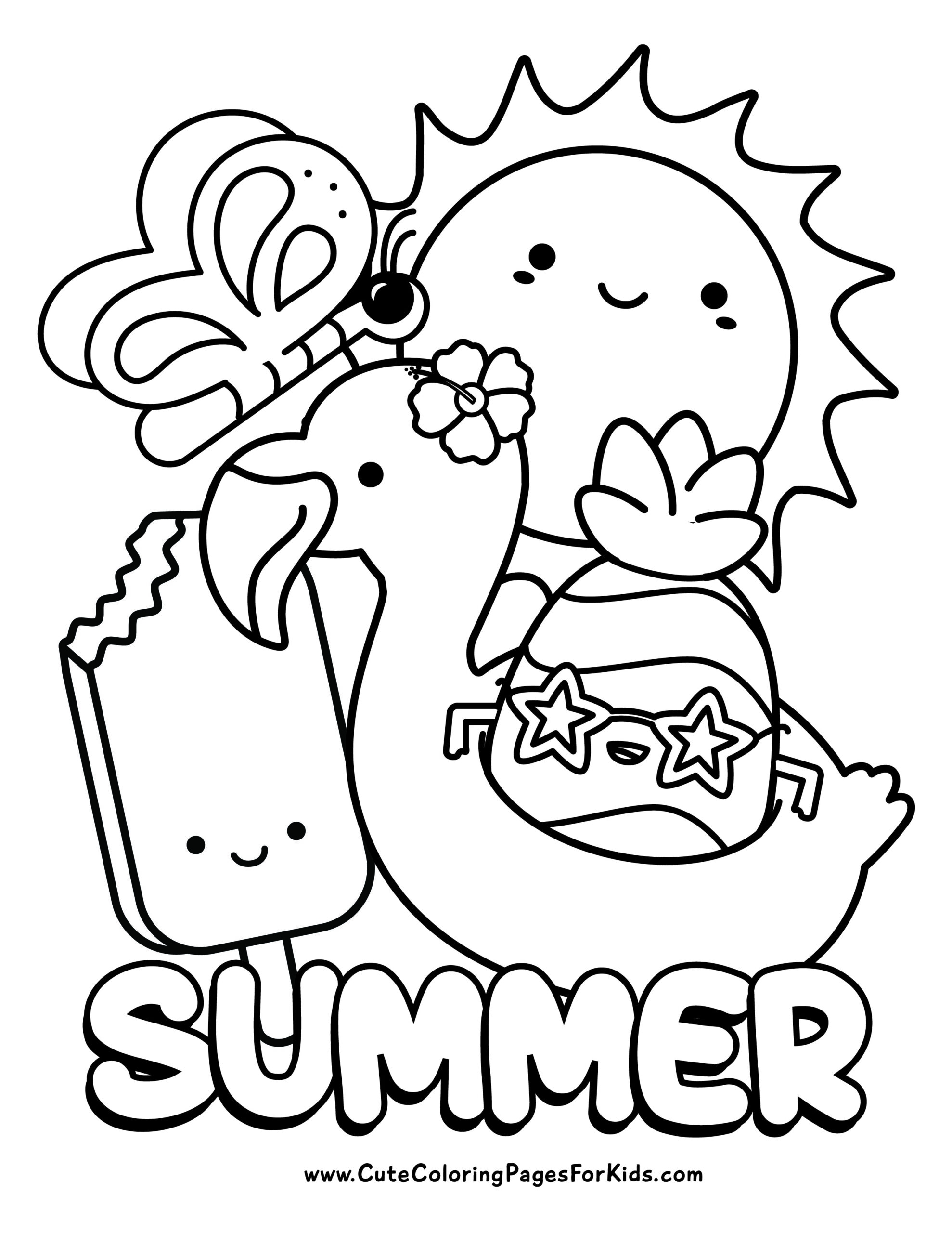 Summer Coloring Pages 15 Free Printable PDF Downloads Cute Coloring Pages For Kids