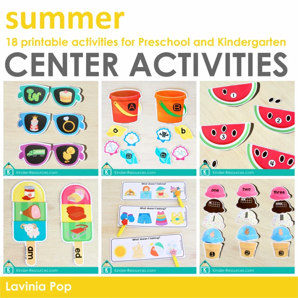 Summer Preschool Centers Printable Activities In My World Summer Preschool Centers Printable Activities In My World