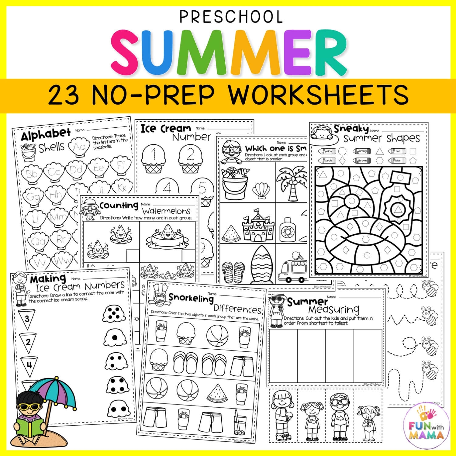 Summer Preschool Worksheets Fun With Mama Shop