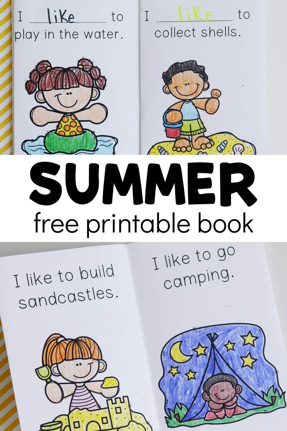 Summer Printable Book 2 Versions For Kids Fun A Day