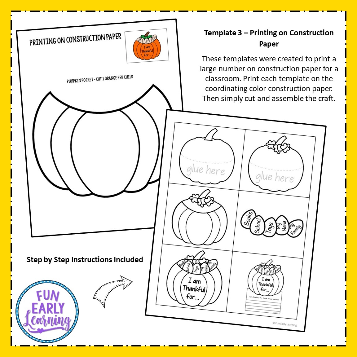 Thanksgiving I Am Thankful For Pumpkin Craft Activity With Writing Prompts Fun Early Learning Thanksgiving I Am Thankful For Pumpkin Craft Activity With Writing Prompts Fun Early Learning