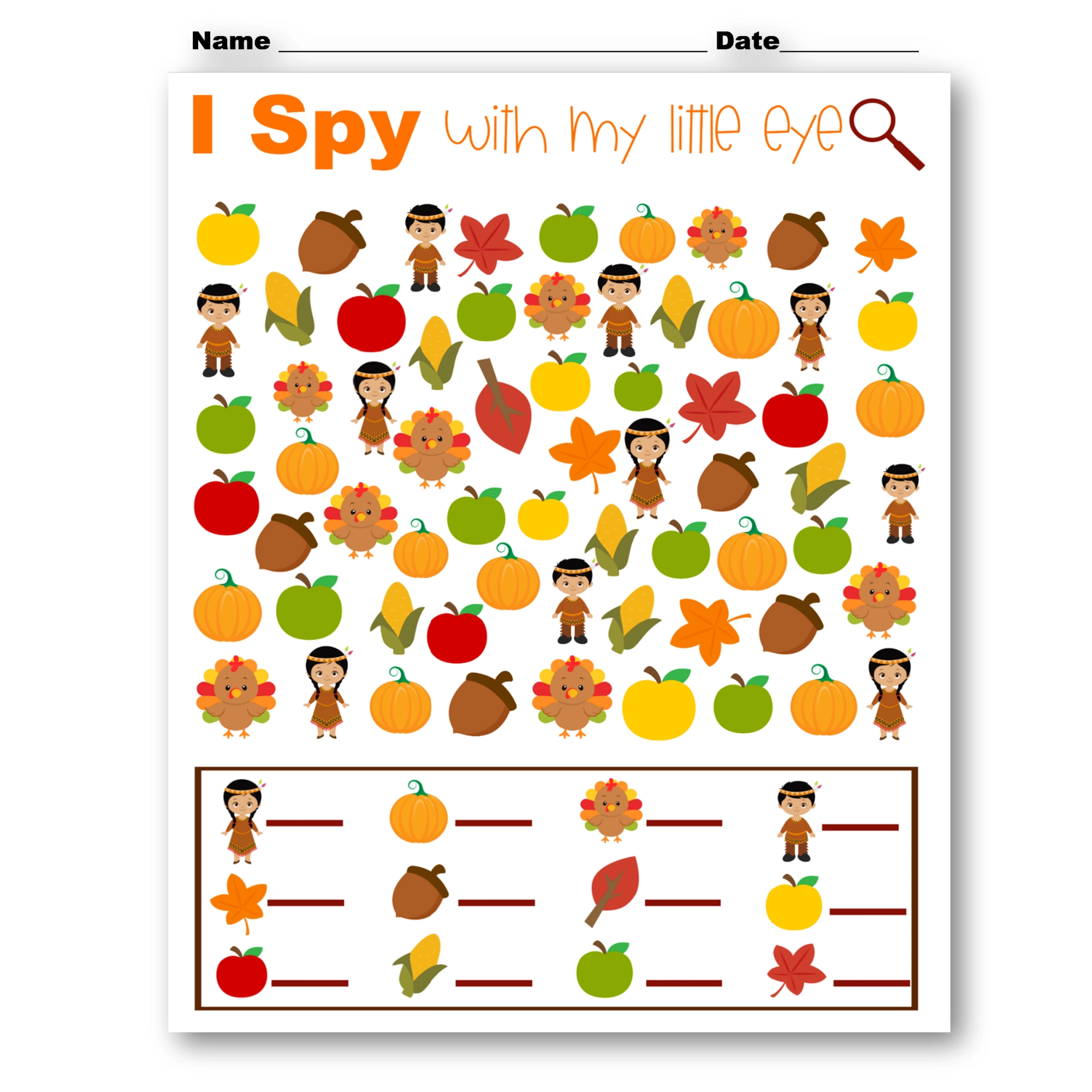 Thanksgiving I Spy Printable Game For Kids At Home With Zan Printables