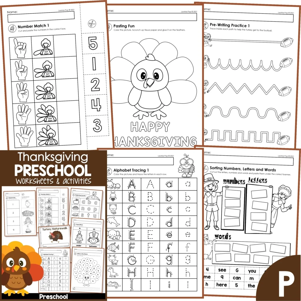 Thanksgiving No Prep Preschool Worksheets Activities In My World Thanksgiving No Prep Preschool Worksheets Activities In My World