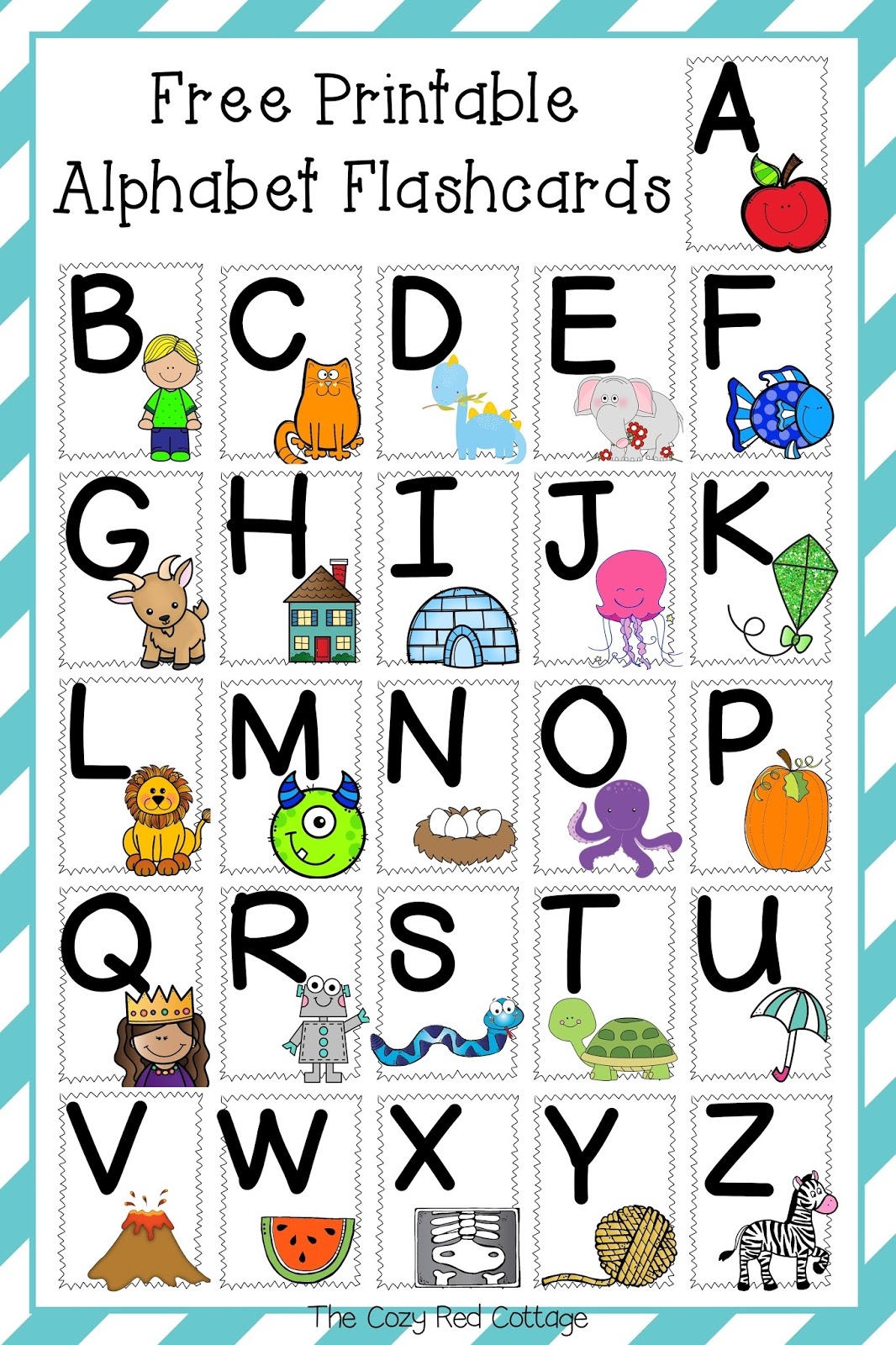 The Cozy Red Cottage Free Printable Alphabet Flashcards The Cozy Red Cottage Free Printable Alphabet Flashcards