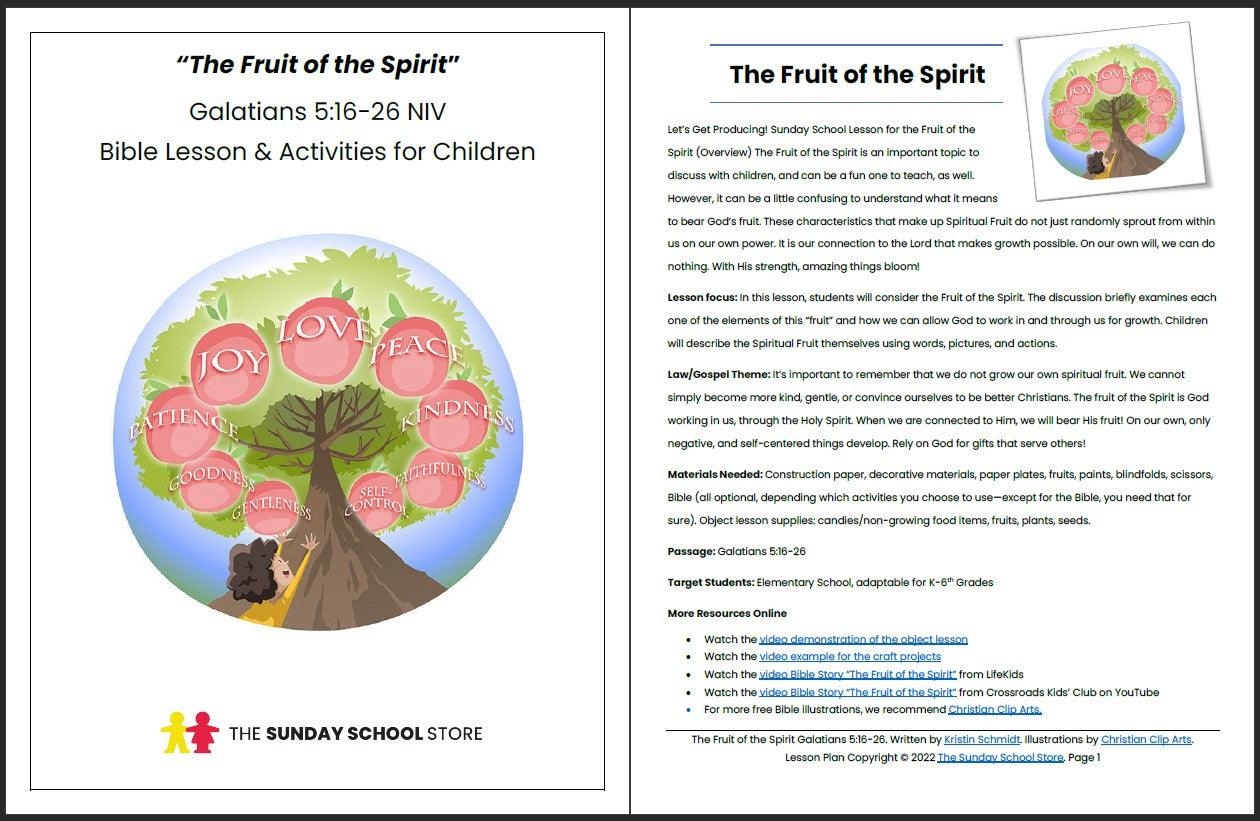 The Fruit Of The Spirit Galatians 5 16 26 Printable Bible Lesson S Sunday School Store