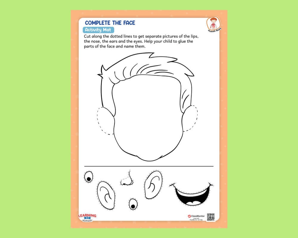 The Human Body Activity Complete The Face Worksheet ClassMonitor The Human Body Activity Complete The Face Worksheet ClassMonitor
