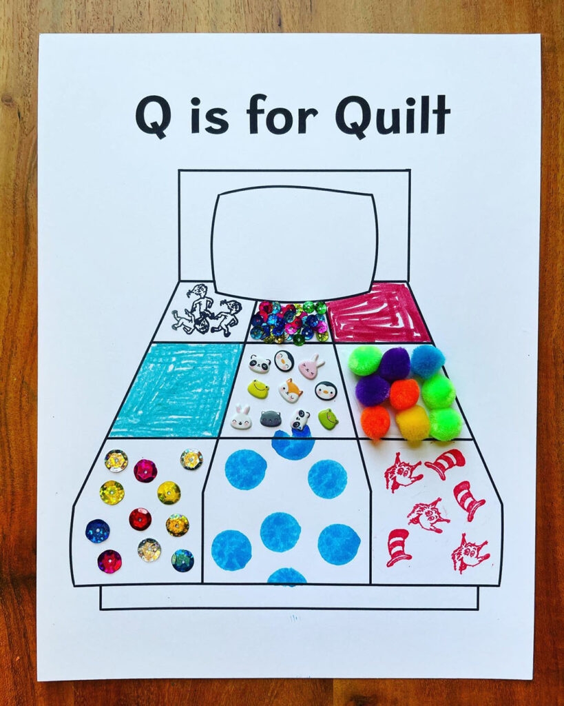 The Letter Q Craft For Preschool with Free Printable Templates The Hollydog Blog