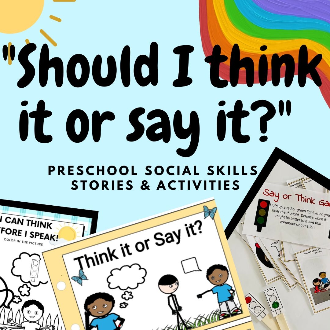 Think It Or Say It Social Story Printable Activities Classful