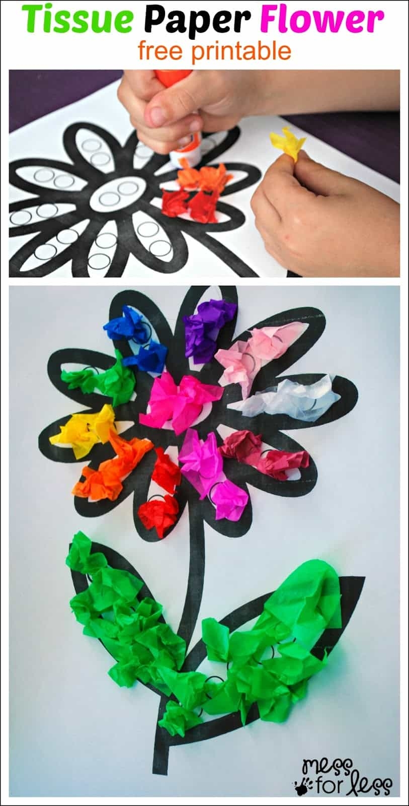 Tissue Paper Flower Art Activity Mess For Less Tissue Paper Flower Art Activity Mess For Less