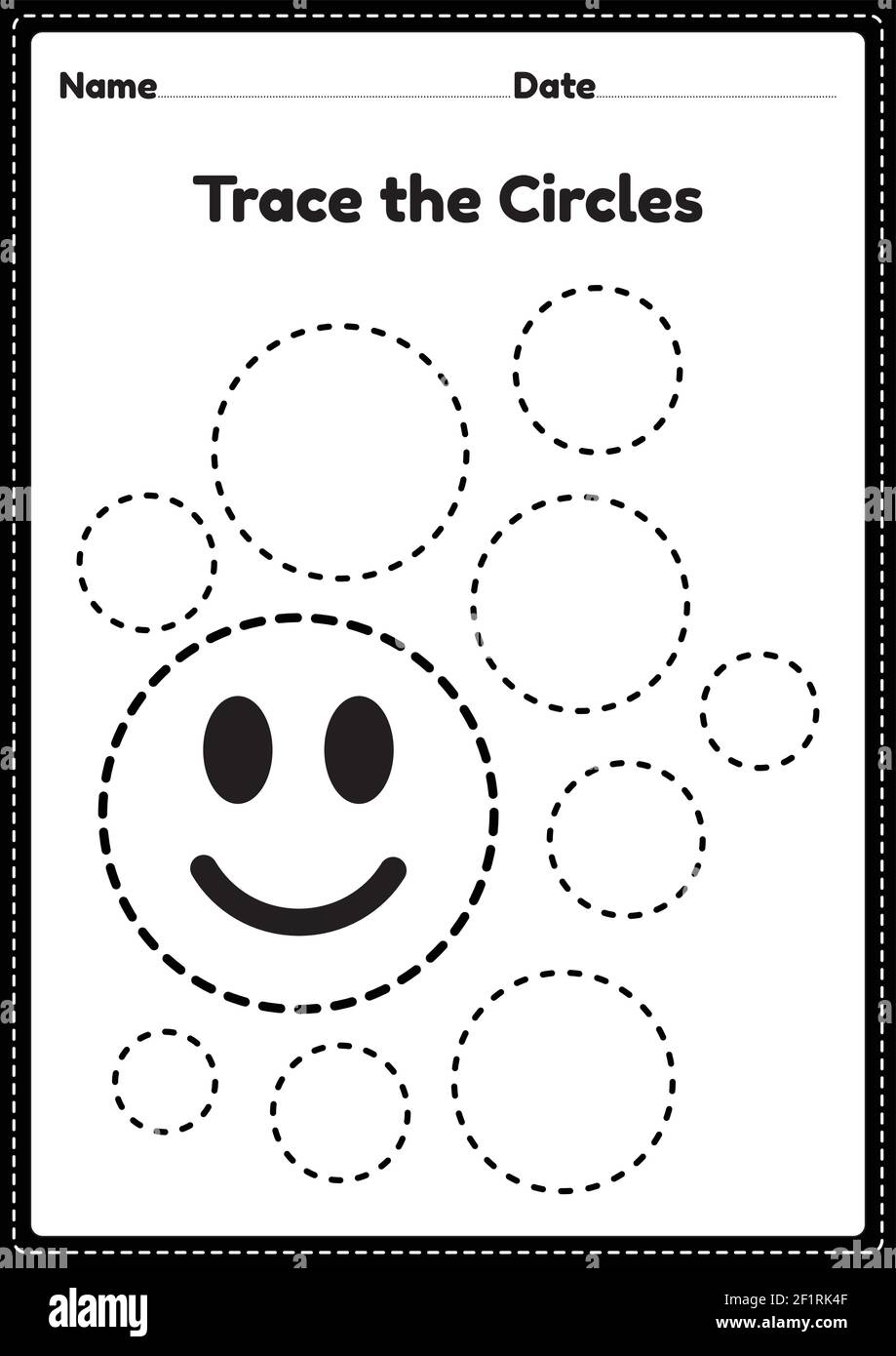 Trace The Circle Worksheet For Kindergarten And Preschoolers Kids For Educational Activities In A Printable Illustration Stock Vector Image Art Alamy Trace The Circle Worksheet For Kindergarten And Preschoolers Kids For Educational Activities In A Printable Illustration Stock Vector Image Art Alamy