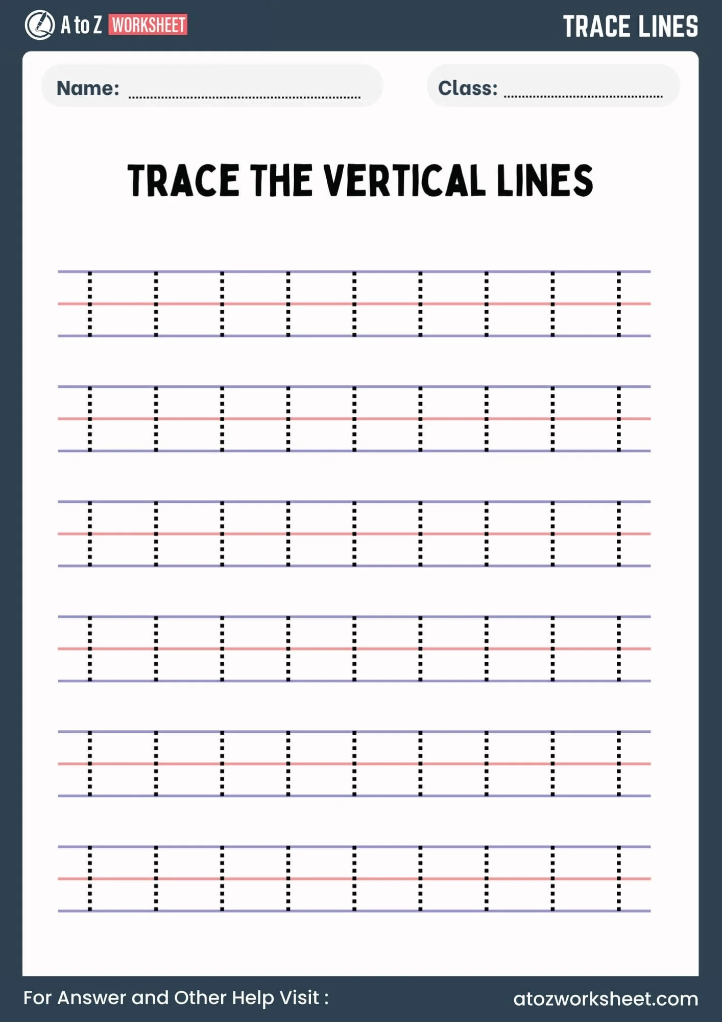 Tracing Lines Worksheets For Kids Free PDF A To Z Worksheet