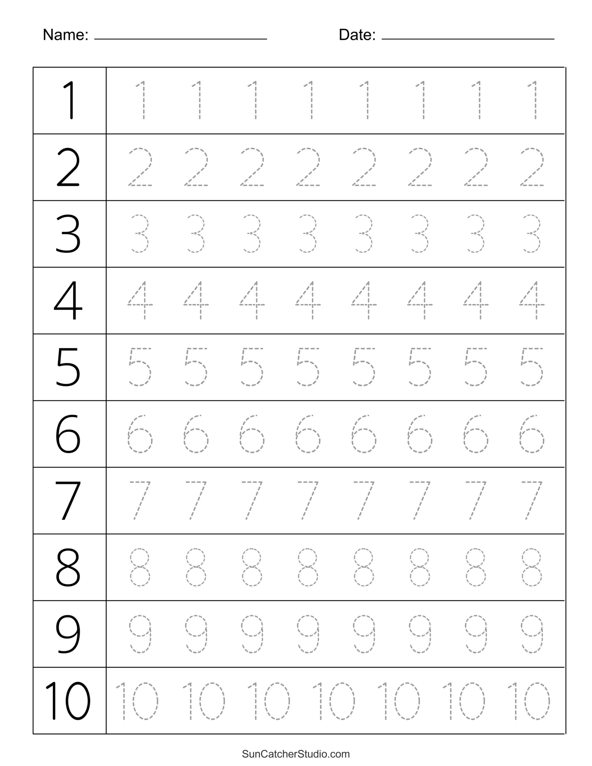 Tracing Numbers Free Printable Practice PDF Worksheets Free Printables Lettering SVG Files Tools Apps