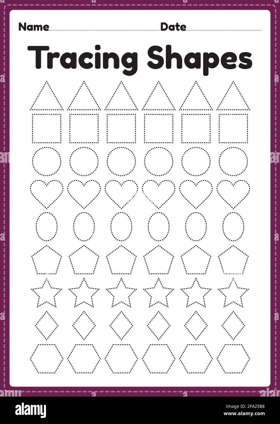 Tracing Shapes Worksheet For Kindergarten And Preschool Kids For Handwriting Practice And Educational Activities In A Printable Page Illustration Stock Vector Image Art Alamy Tracing Shapes Worksheet For Kindergarten And Preschool Kids For Handwriting Practice And Educational Activities In A Printable Page Illustration Stock Vector Image Art Alamy
