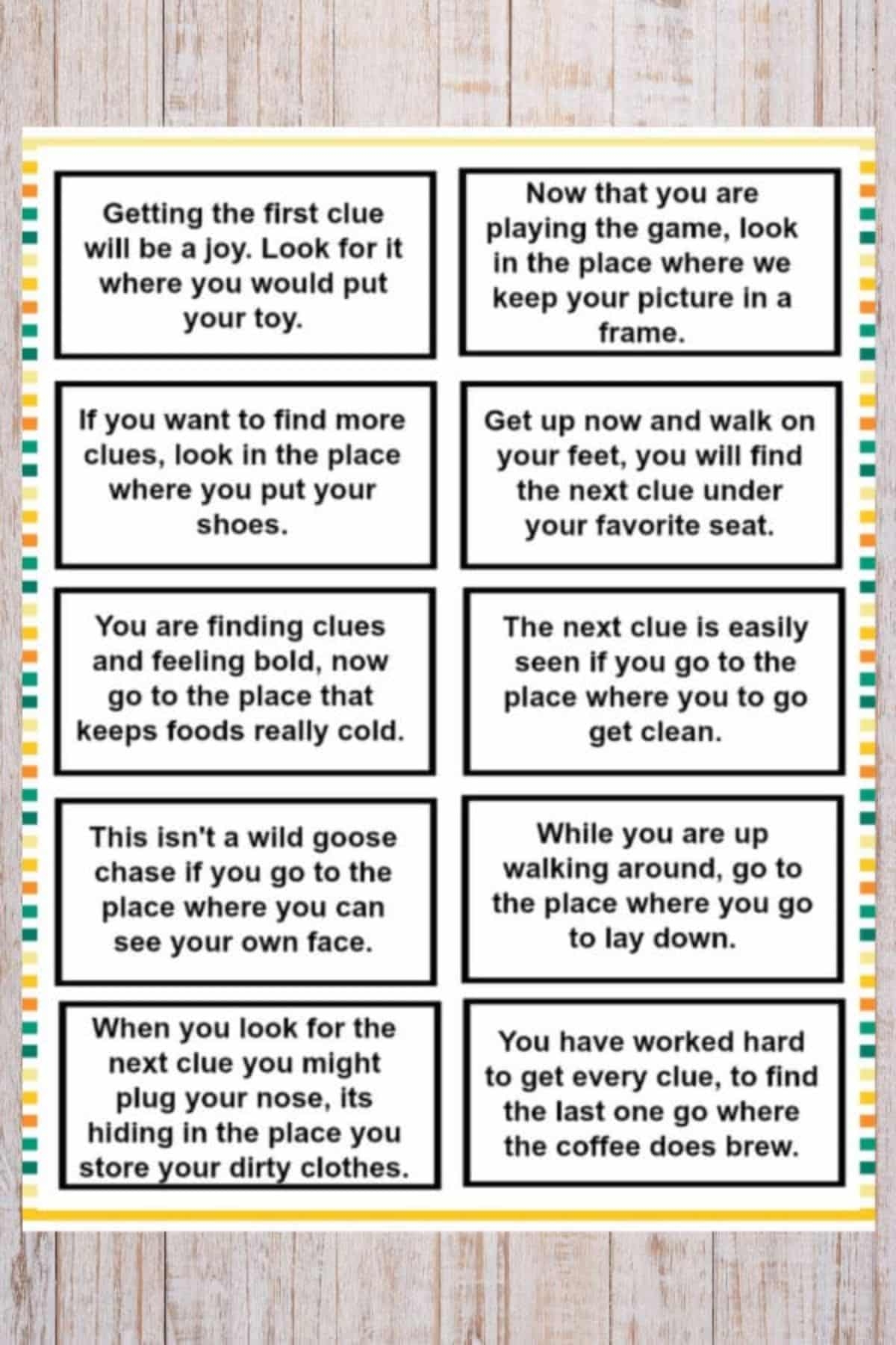 Treasure Hunt Clues For Kids Ready to Use Treasure Hunt Clues For Kids Ready to Use