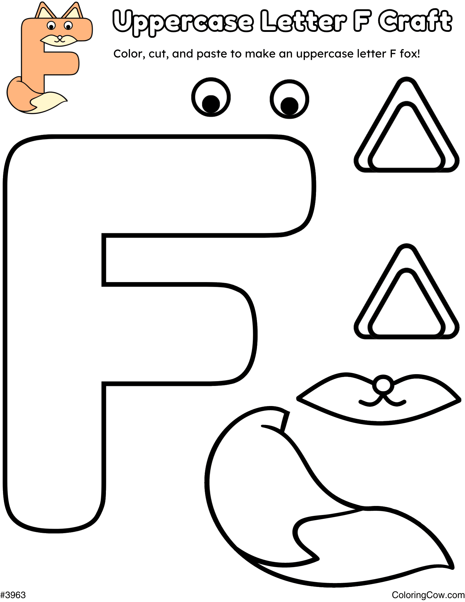 Uppercase Letter F Fox Craft