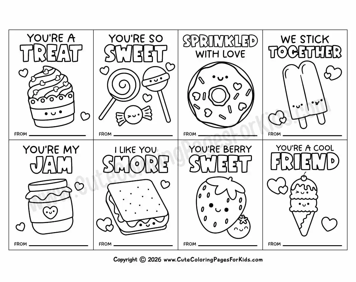Valentine Coloring Cards Free Printable PDFs Cute Coloring Pages For Kids