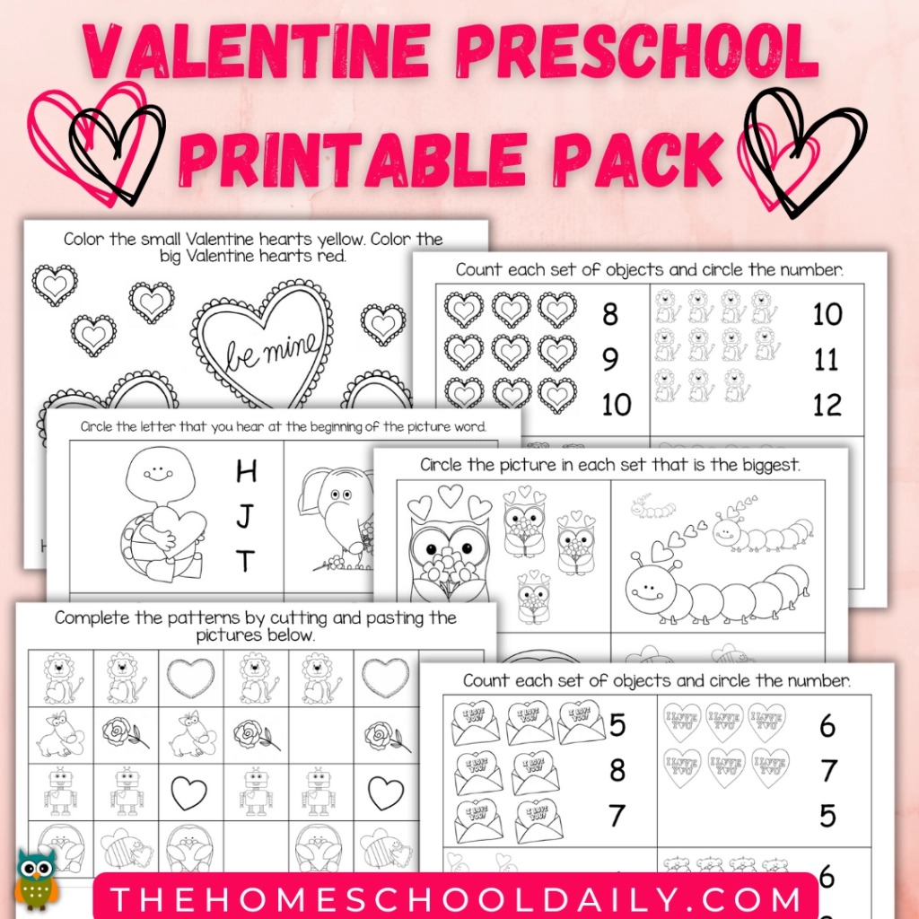 Valentine Preschool Printables The Homeschool Daily Valentine Preschool Printables The Homeschool Daily