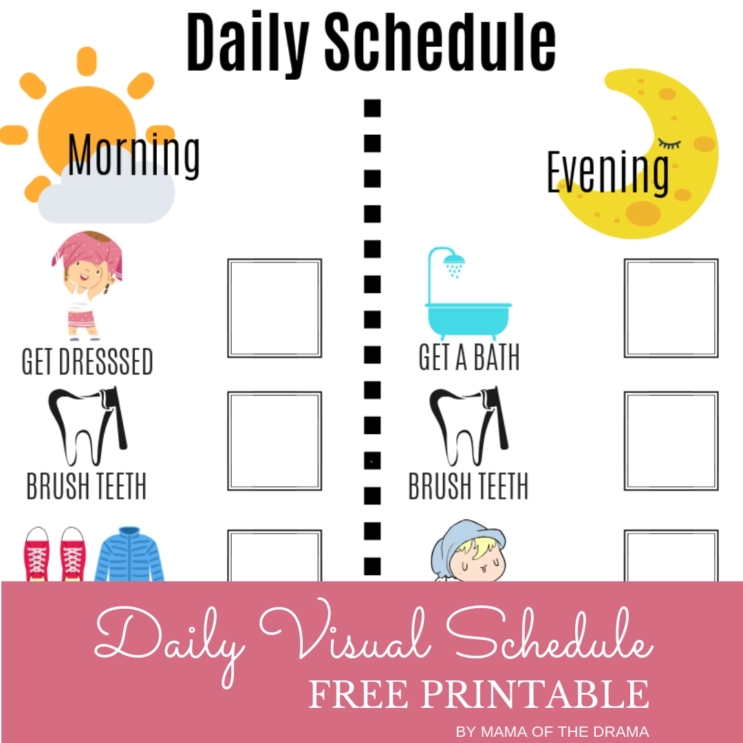 Visual Daily Schedule Free Printable Kirsta s Creations