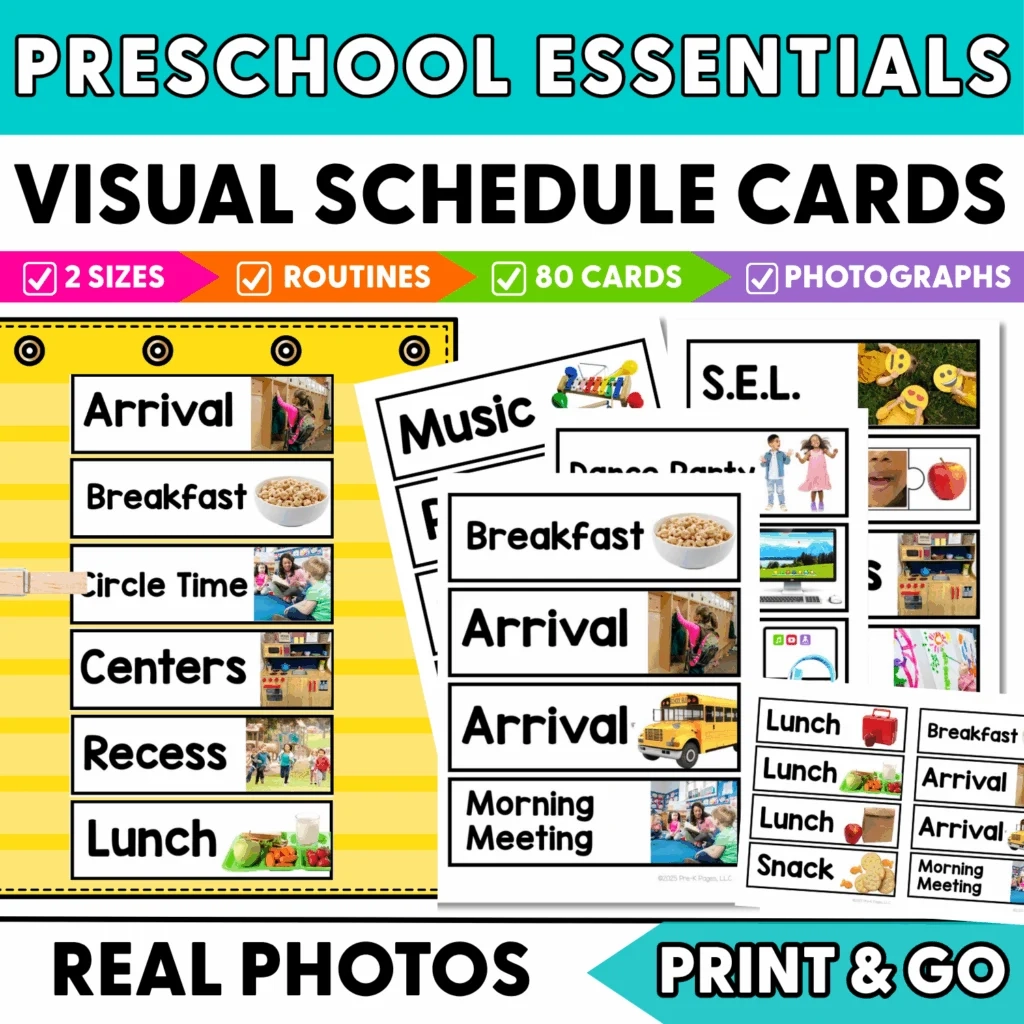 Visual Schedule Cards Preschool Schedule With Real Photos Pre K Pages Visual Schedule Cards Preschool Schedule With Real Photos Pre K Pages