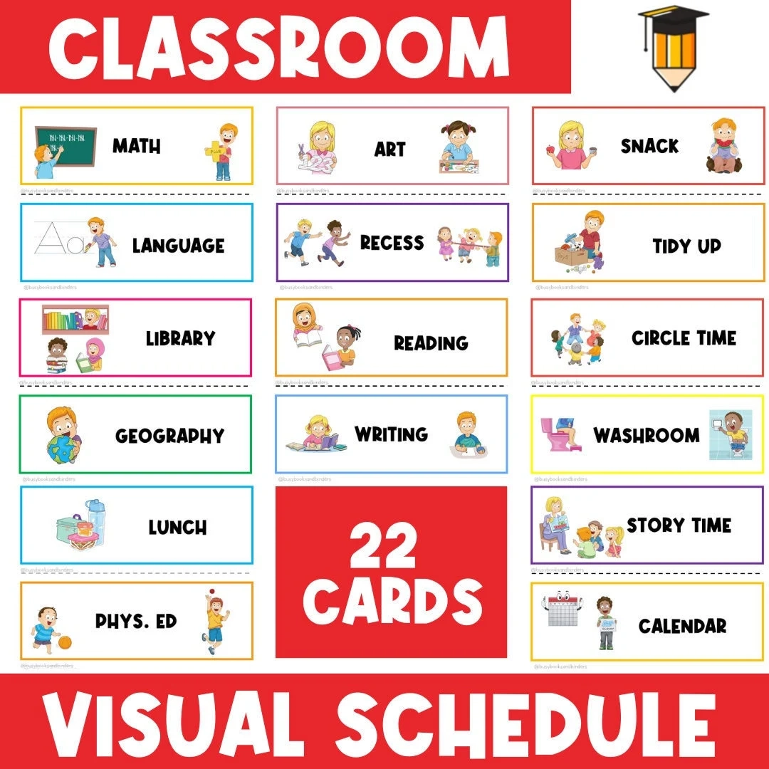 Visual Schedule Classroom Schedule Kids Printable Schedule Daily Routine Chart Homeschool Daycare Classroom Printables Teacher Etsy Israel