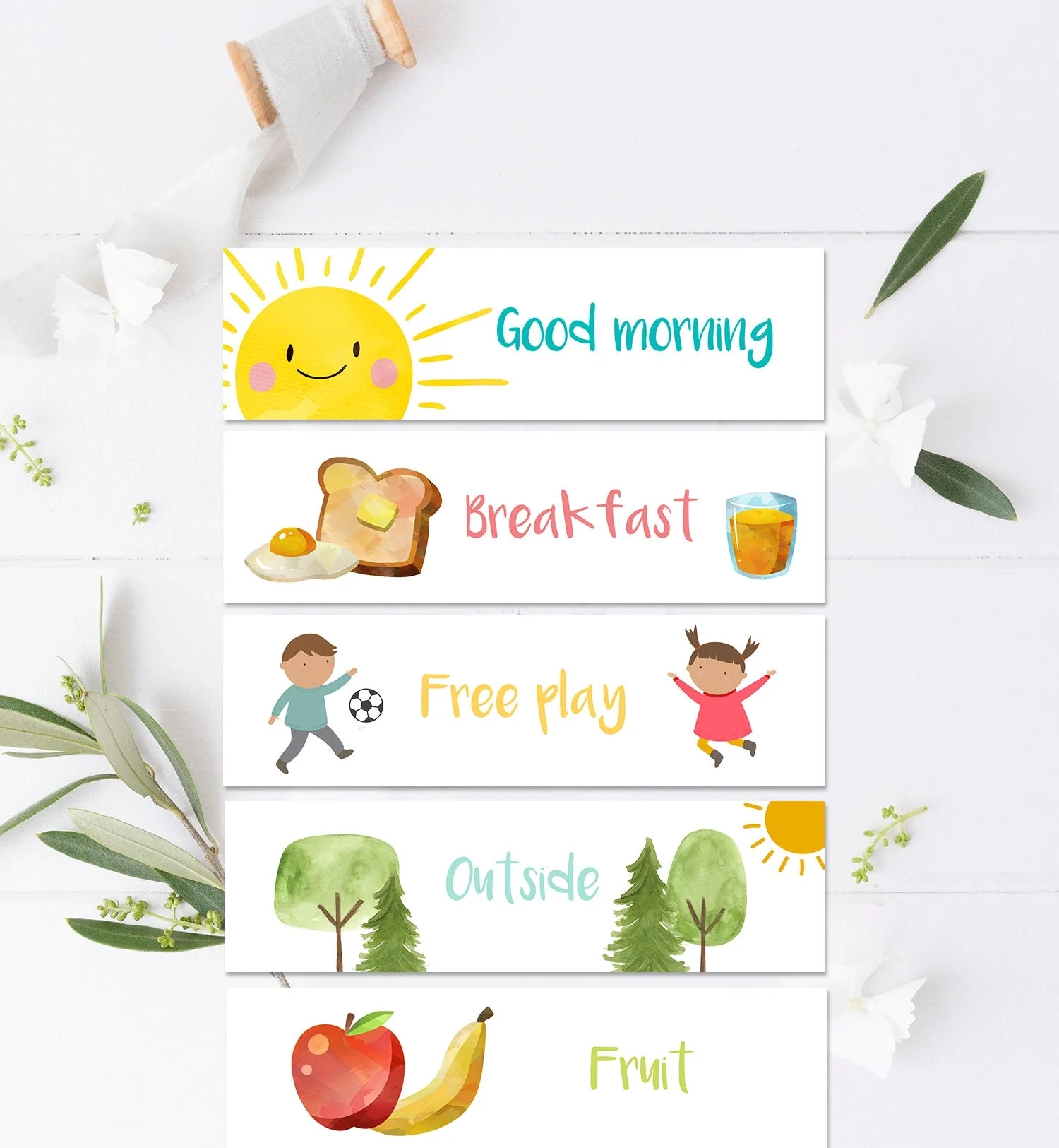 Visual Schedule Toddler Kids Daily Routine Chart Printable Homeschool Design My Party Studio