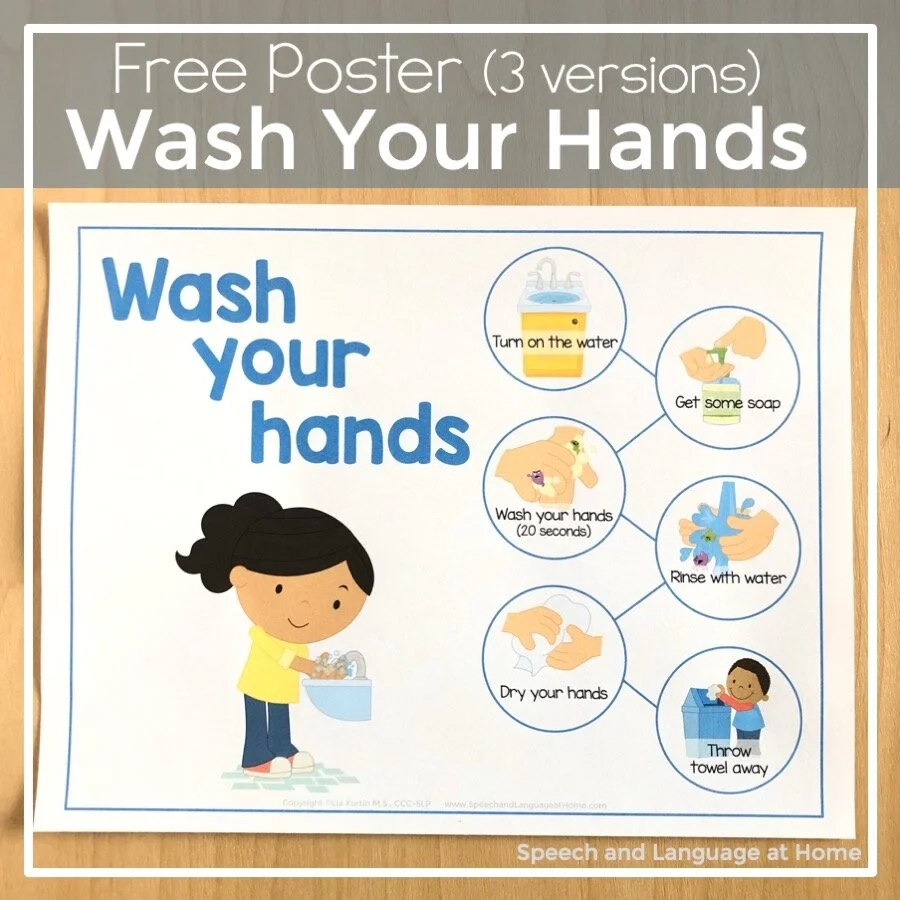 Wash Your Hands Posters For Life Skills And Healthy Habits SLP