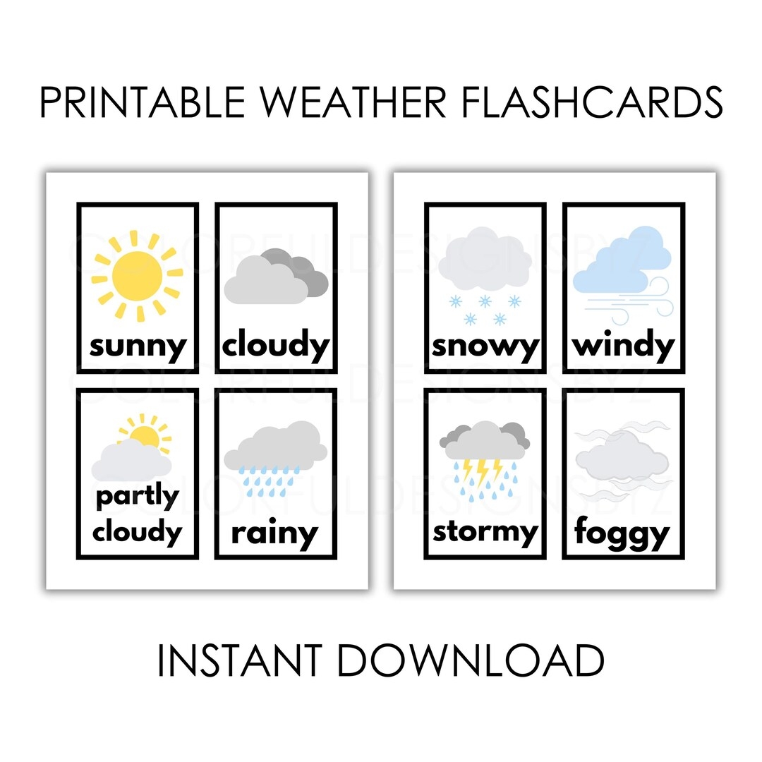 Weather Flashcards Printable Preschool Kindergarten Learning Circle Time Activity Classroom homeschool Display PDF Download Etsy Weather Flashcards Printable Preschool Kindergarten Learning Circle Time Activity Classroom homeschool Display PDF Download Etsy