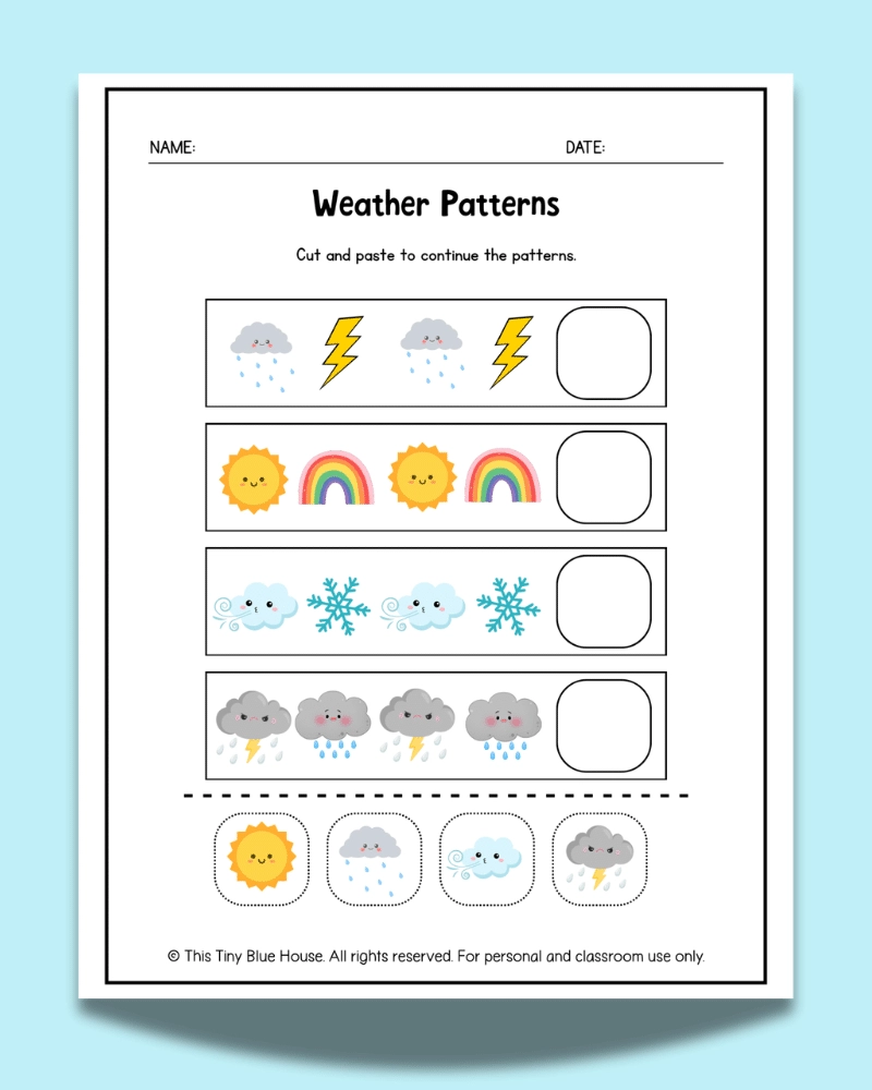 Weather Worksheets Free Printable Weather Activity Pack This Tiny Blue House