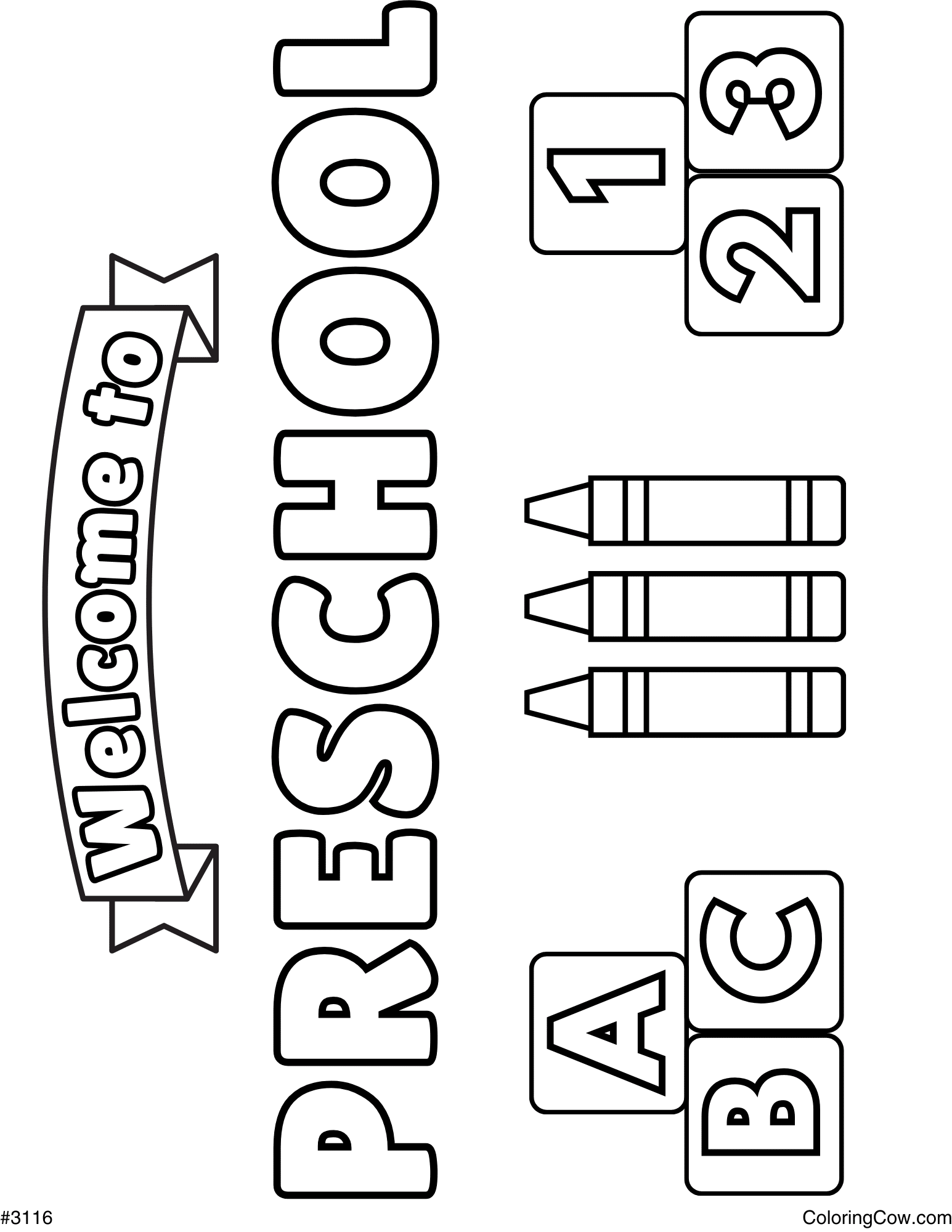 Welcome To Preschool Coloring Page