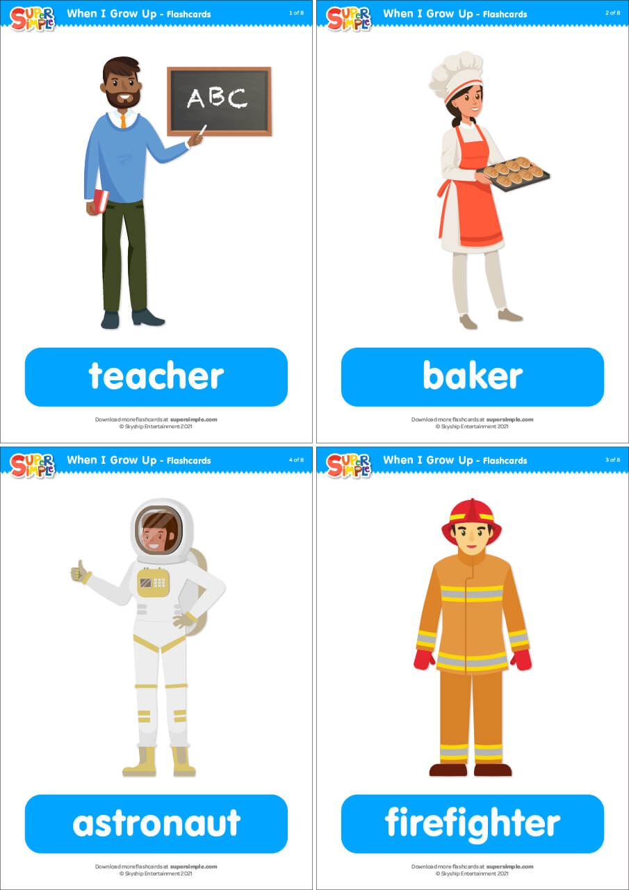 When I Grow Up Flashcards Super Simple