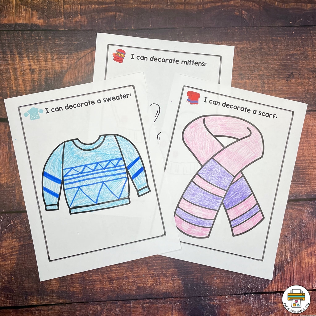 Winter Clothes Activity Pack Pre K Printable Fun