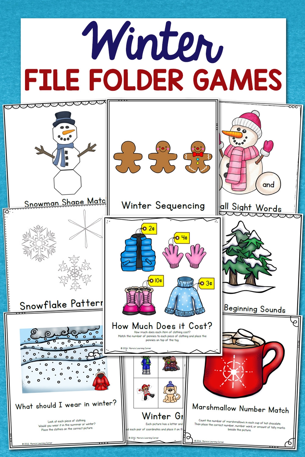 Winter File Folder Games 10 Learning Activities Mamas Learning Corner