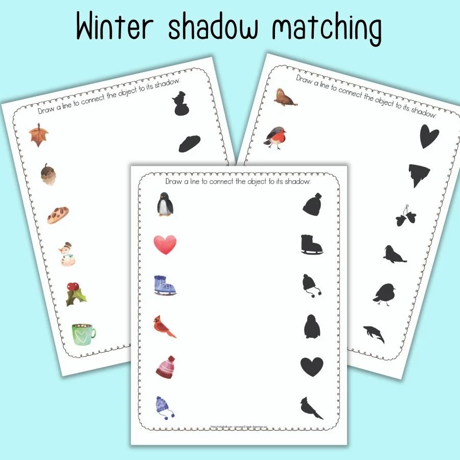 Winter Shadow Matching Worksheets For Preschool The Artisan Life Winter Shadow Matching Worksheets For Preschool The Artisan Life