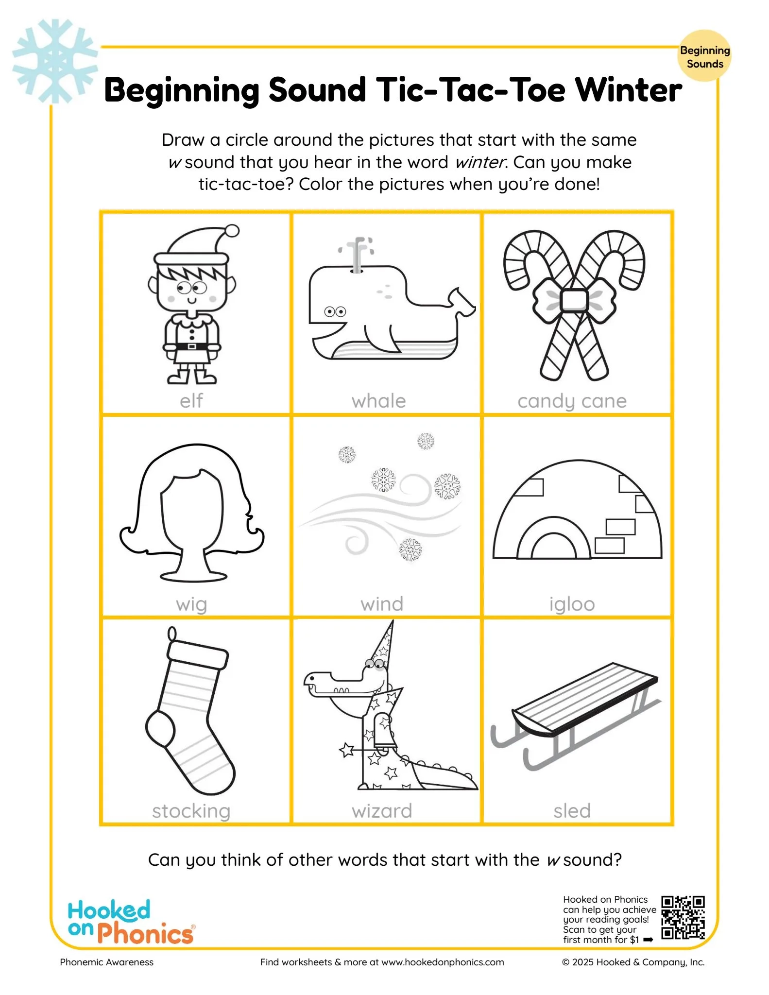 Winter Worksheets Hooked On Phonics