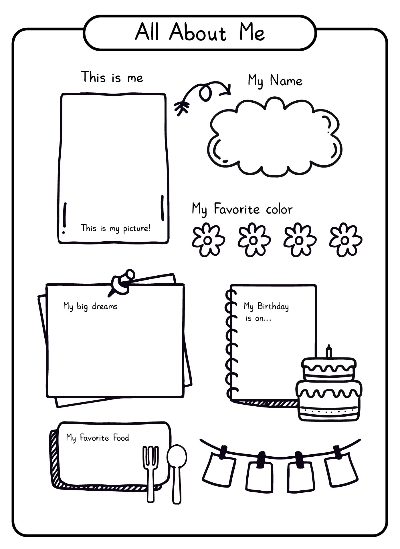Worksheets About me 20 Free PDF Printables Printablee