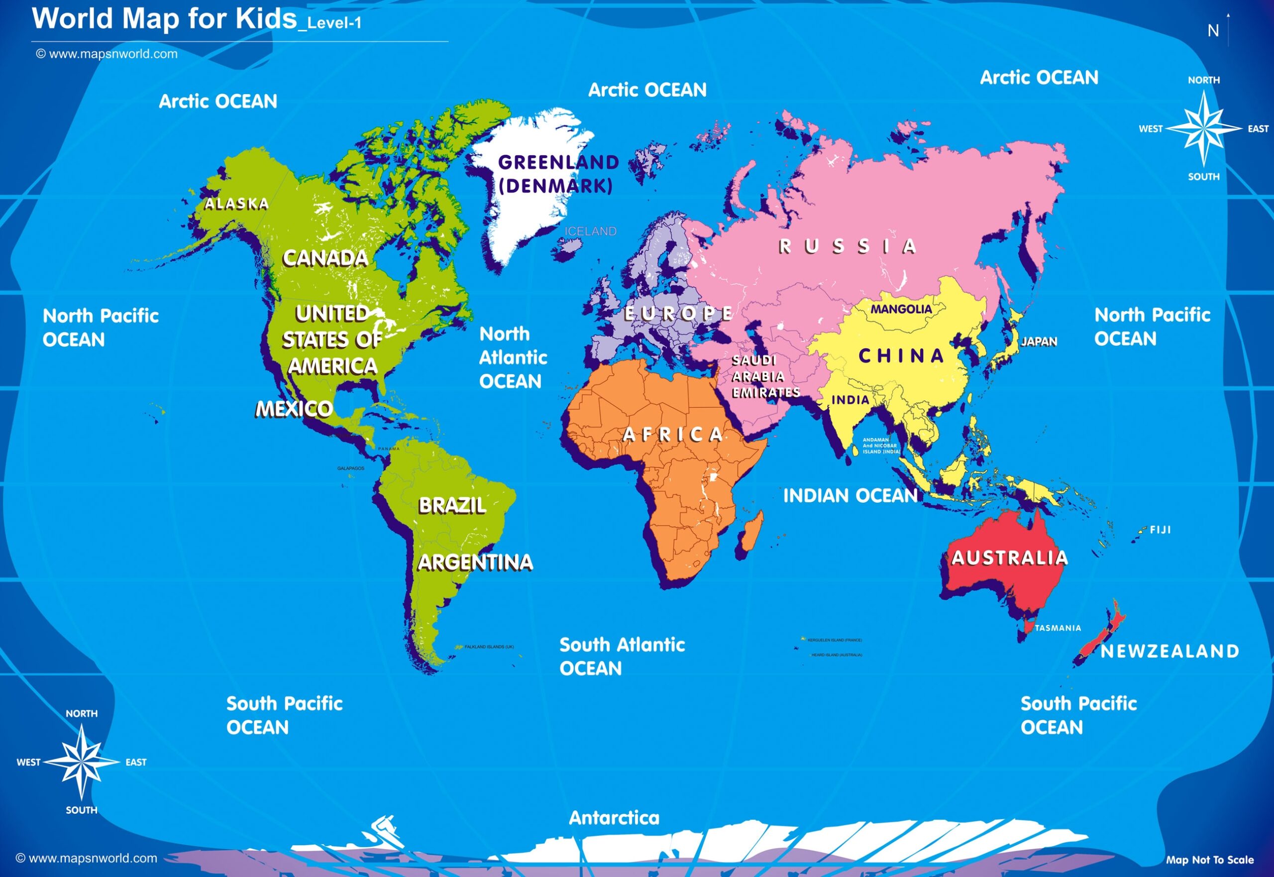 World Map For Kids Big Size World Map For Kids Big Size