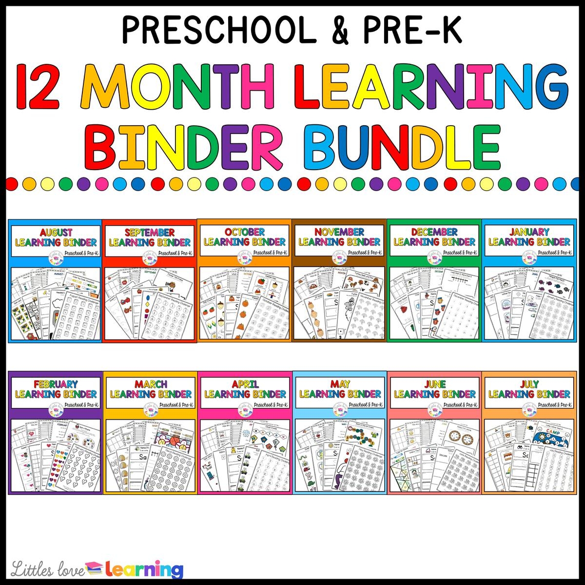 Yearlong Preschool Learning Binder Bundle For Circle Time Yearlong Preschool Learning Binder Bundle For Circle Time
