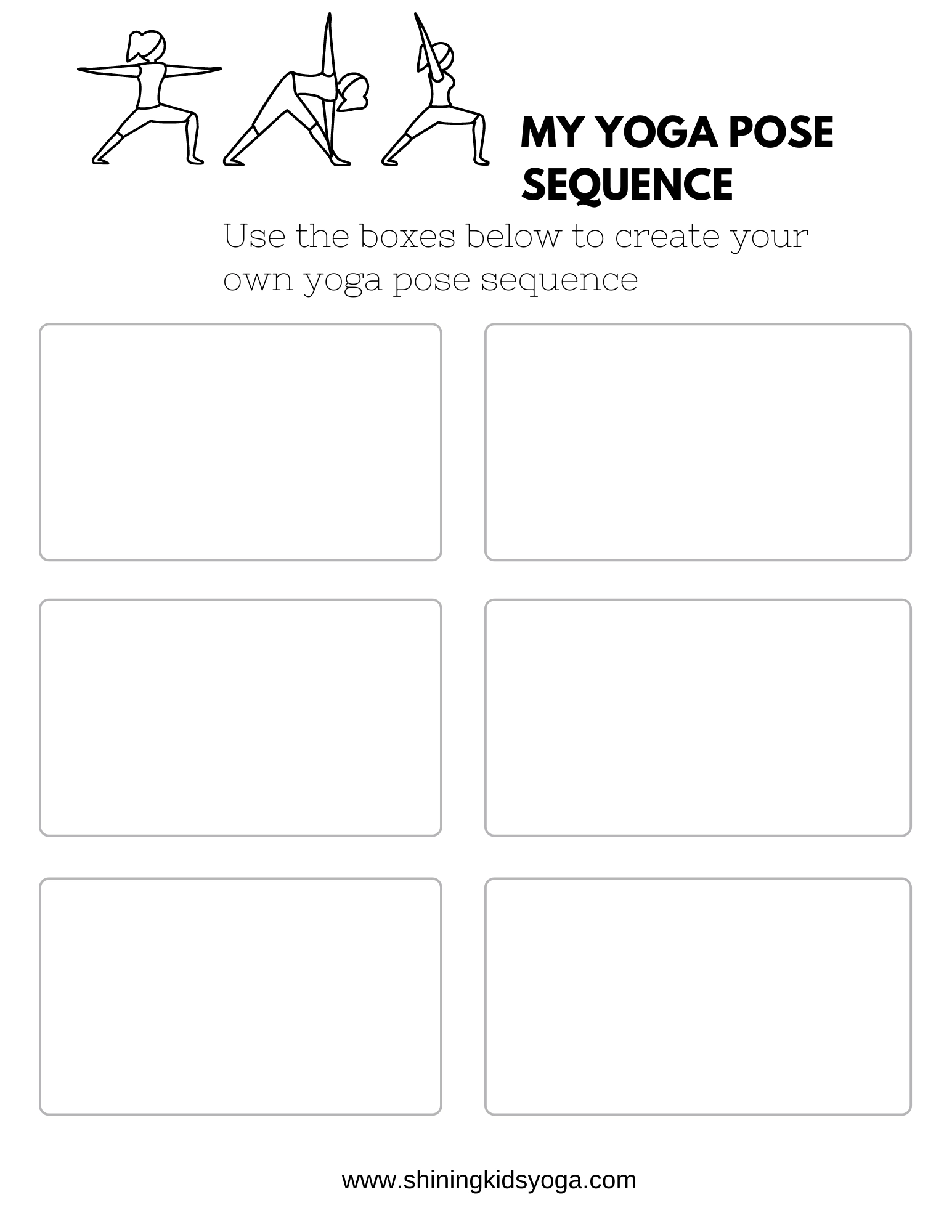 Yoga Pose Sequence Worksheet Free Download Shining Kids Yoga
